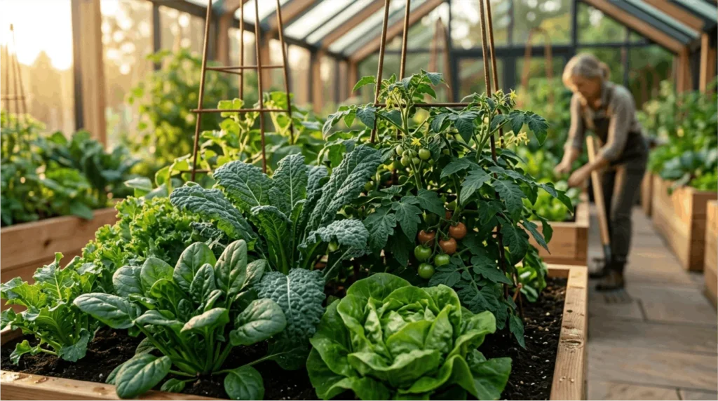 Healthy tomato and pepper plants growing pest-free in a backyard garden